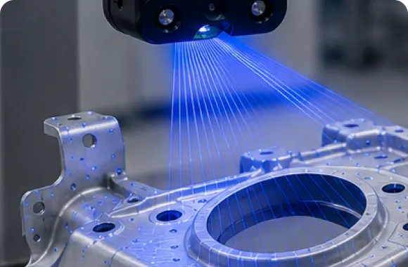 Escaneado 3D de una pieza metálica para el control dimensional