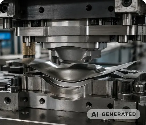 Die in the sheet metal forming process (AI-generated image)