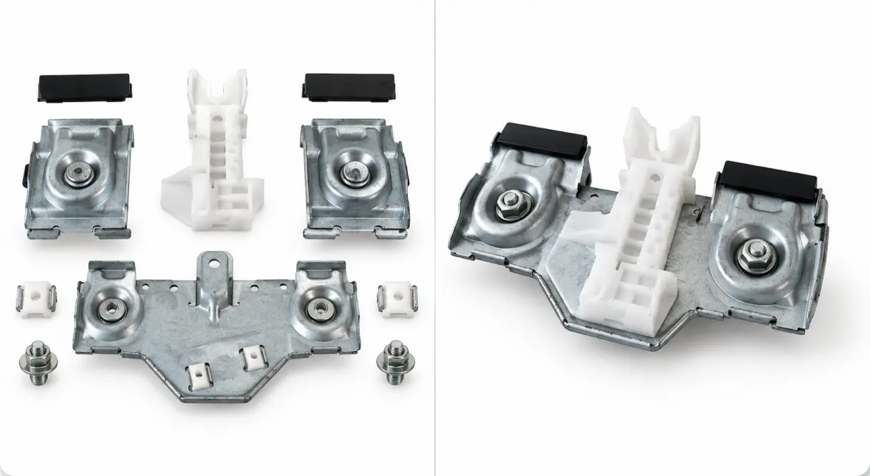 Original assembly made up of multiple loose parts before optimisation