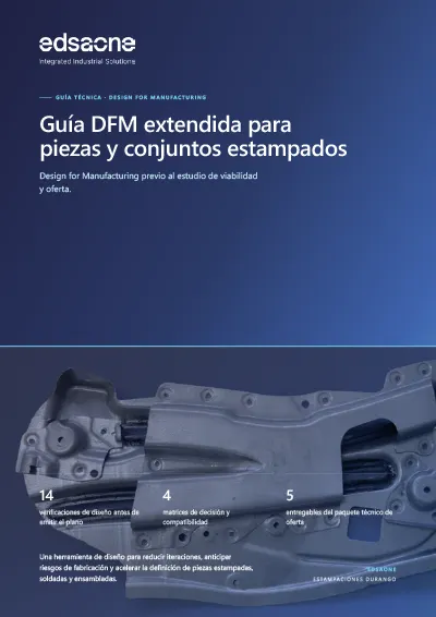 Cover of the Extended DFM Guide for stamped parts and assemblies